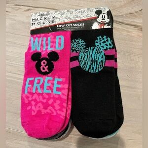 Disney Mickey Mouse Low Cut Socks - Pink and Blue 10 Pack